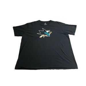 San Jose Sharks - Mens Fanatics Black NHL Hockey Graphic T Shirt - Size 3XL